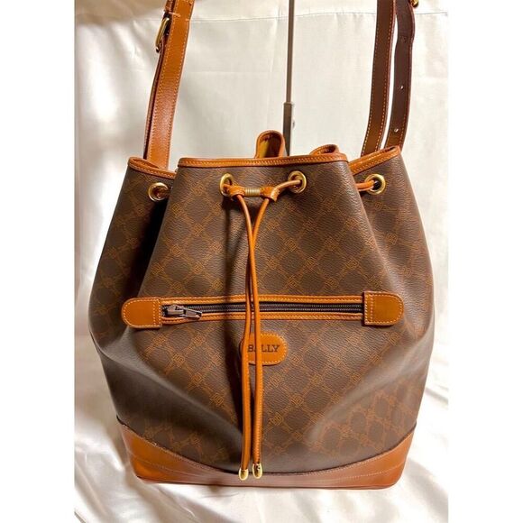 BALLY Macadam Pattern Shoulder Tote Bag - Picture 13 of 14